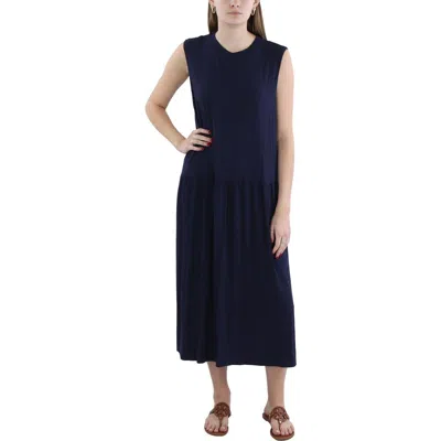 Eileen Fisher Womens Crewneck Midi Shift Dress In Multi