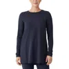 Eileen Fisher Womens Crewneck Split Hem Tunic Top In Blue