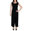 Eileen Fisher Womens Crewneck Wide Leg Jumpsuit In Black