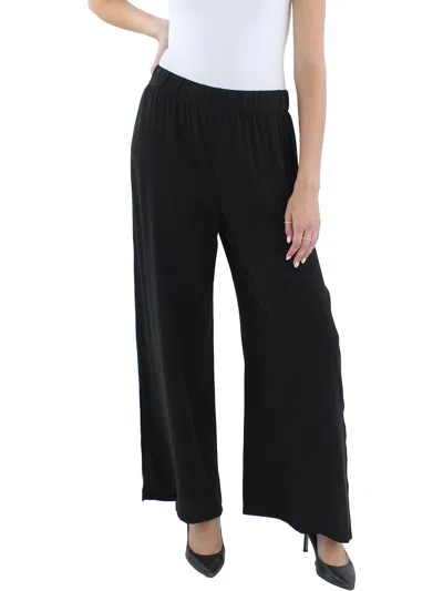 Eileen Fisher Womens Crop Silk Wide Leg Pants In Black