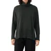 Eileen Fisher Womens Extra Fine Merino Wool Turtleneck Pullover Sweater In Green