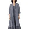 Eileen Fisher Open Front Silk Chiffon Jacket In Gray