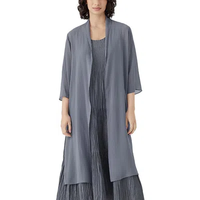 EILEEN FISHER WOMENS HIGH COLLAR LONG KIMONO