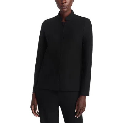 Eileen Fisher Womens Knit Pocket Shirt Jacket In Black