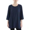 Eileen Fisher Ballet Neck Tunic Top In Blue