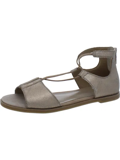 Eileen Fisher Womens Leather Casual Strappy Sandals In Gold