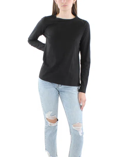 Eileen Fisher Womens Long Sleeve Solid Pullover Top In Black