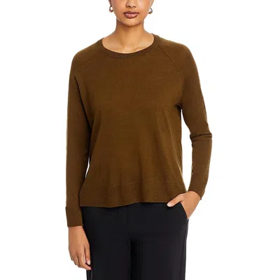Eileen Fisher Womens Merino Wool Lightweight Pullover Sweater In Brown