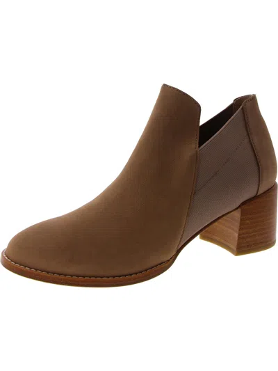 Eileen Fisher Womens Nubuck Ankle Booties In Beige