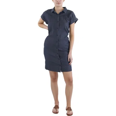 Eileen Fisher Womens Organic Cotton Above Knee Shirtdress In Multi