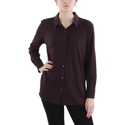 Eileen Fisher Womens Organic Cotton Solid Button-down Top In Multi