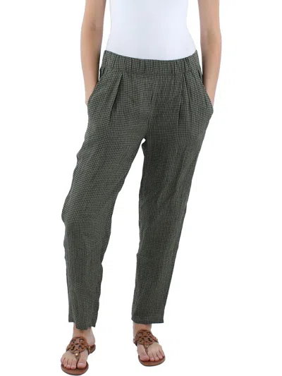 Eileen Fisher Womens Organic Linen Ankle Pants In Gray