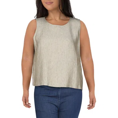 Eileen Fisher Womens Organic Linen Split Sides Blouse In Neutral
