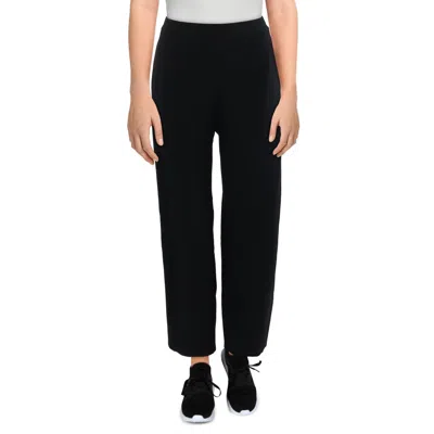 Eileen Fisher Womens Pleated High Rise Ankle Pants In Black