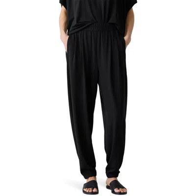 Eileen Fisher Womens Pleated Tencel Jogger Pants In Black