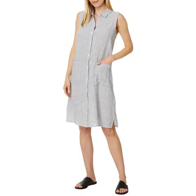 Eileen Fisher Womens Pocket Collar Shirtdress In Gray