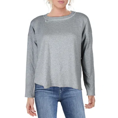 Eileen Fisher Womens Raw Hem Organic Cotton Crewneck Sweater