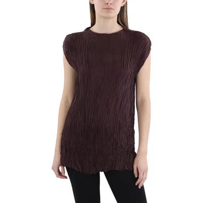 Eileen Fisher Womens Scrunched Tunic Pullover Top In Purple