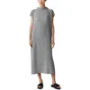 Eileen Fisher Womens Side Tie Short Sleeve Midi Dress In Multi