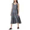 Eileen Fisher Womens Silk Calf Midi Dress In Blue