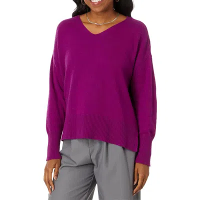 Eileen Fisher Womens Solid Organic Cotton V-neck Sweater In Pink