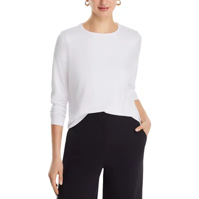 Eileen Fisher Womens Solid Viscose T-shirt In White