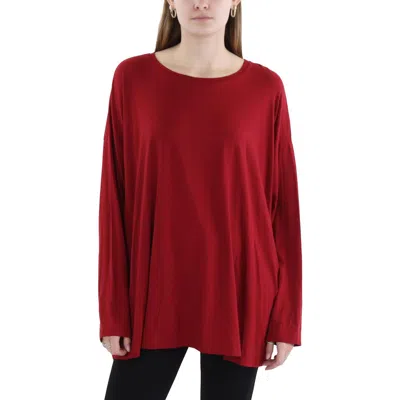 Eileen Fisher Womens Tencel Crewneck T-shirt In Red