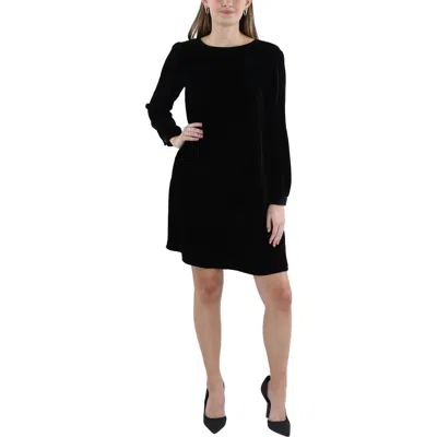 Eileen Fisher Womens Velvet Short Mini Dress In Black