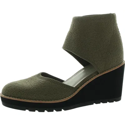 Eileen Fisher Womens Zipper Wedge Heels In Green