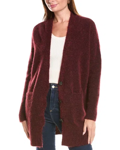 Eileen Fisher Wool & Mohair-blend Cardigan In Red