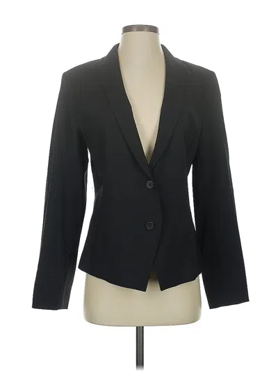 Pre-owned Eileen Fisher Wool Blazer Jacket In Black
