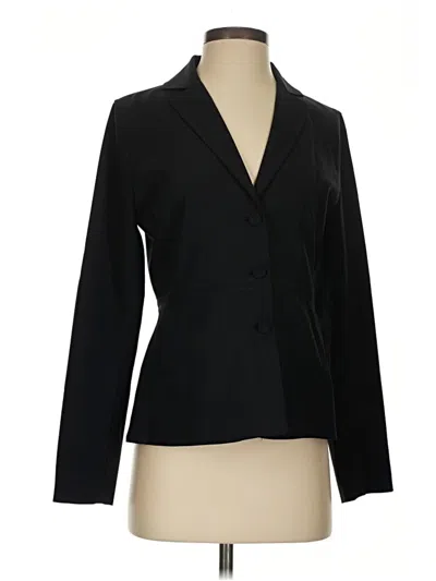 Pre-owned Eileen Fisher Wool Blazer Jacket In Black