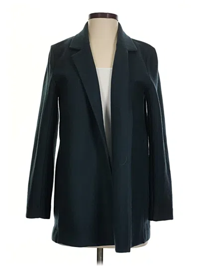Pre-owned Eileen Fisher Wool Blazer Jacket In Teal
