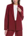 Eileen Fisher Open Front Wool Blazer In Red