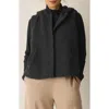 Eileen Fisher Wool Blend Hooded Vest In Gray