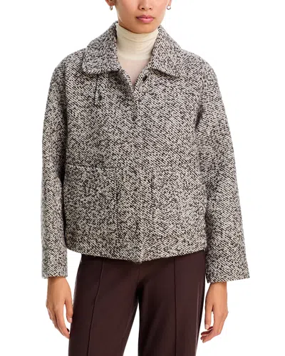 Eileen Fisher Wool Blend Marled Jacket In Gray
