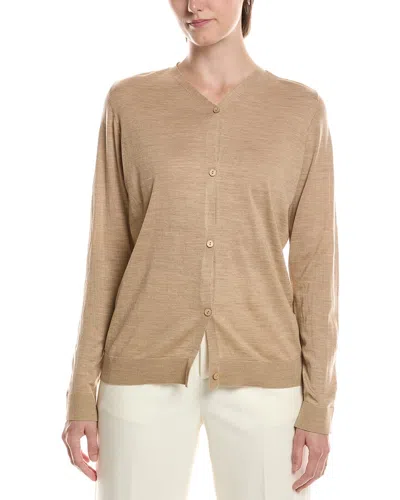 Eileen Fisher Wool Cardigan In Metallic