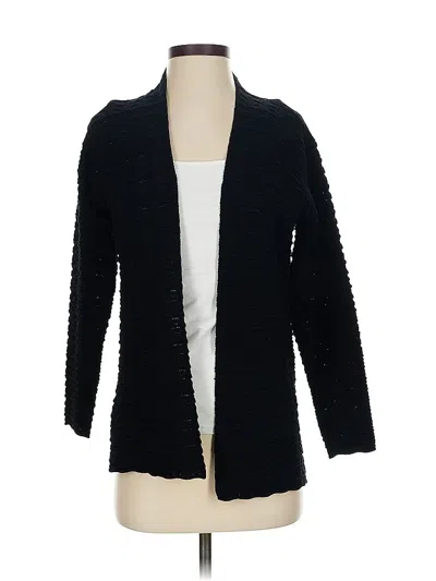Pre-owned Eileen Fisher Wool Cardigan Sweater In Black