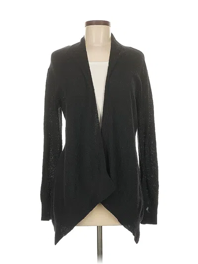 Pre-owned Eileen Fisher Wool Cardigan Sweater In Black