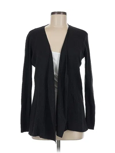 Pre-owned Eileen Fisher Wool Cardigan Sweater In Black