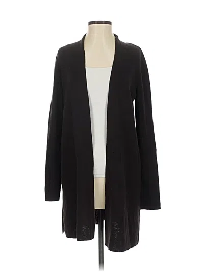Pre-owned Eileen Fisher Wool Cardigan Sweater In Black