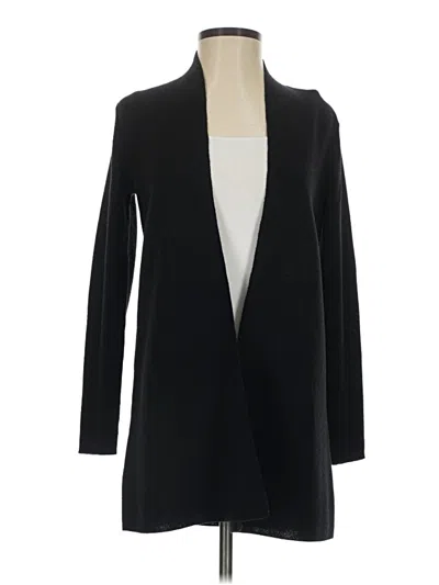 Pre-owned Eileen Fisher Wool Cardigan Sweater In Black