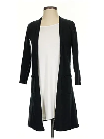 Pre-owned Eileen Fisher Wool Cardigan Sweater In Black