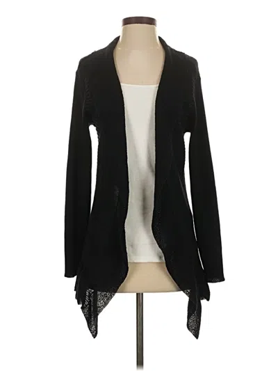 Pre-owned Eileen Fisher Wool Cardigan Sweater In Black