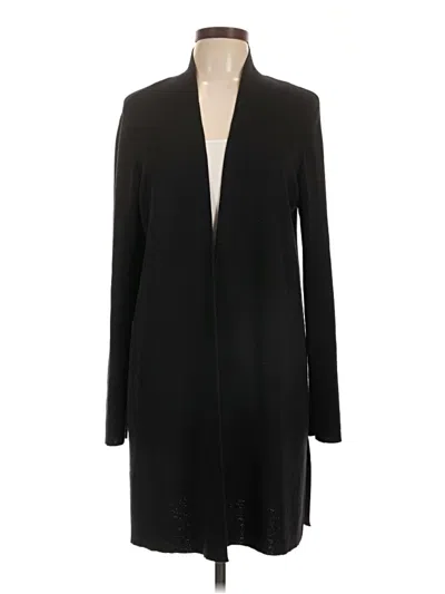 Pre-owned Eileen Fisher Wool Cardigan Sweater In Black