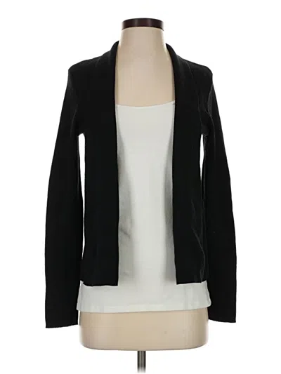 Pre-owned Eileen Fisher Wool Cardigan Sweater In Black