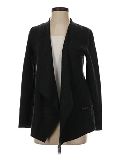 Pre-owned Eileen Fisher Wool Cardigan Sweater In Black