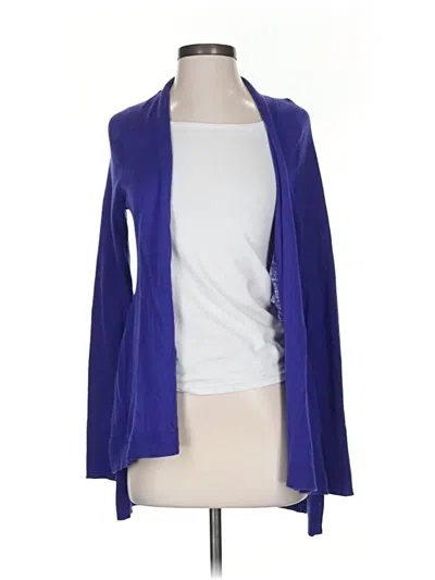 Pre-owned Eileen Fisher Wool Cardigan Sweater In Blue