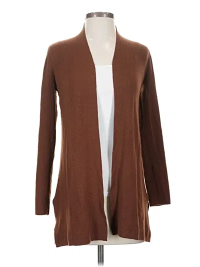 Pre-owned Eileen Fisher Wool Cardigan Sweater In Brown