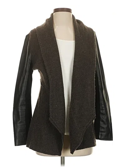 Pre-owned Eileen Fisher Wool Cardigan Sweater In Brown